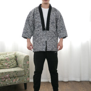 Japanese Men's Winter Kimono Cotton Jackets Warm Cotton Kimono Coat Indoor Outdoor Kimono Coat Traditional Japanese Kimono For Men Lightweight & Warm Kimono