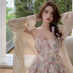 Women's Fashion Floral Strap Dress