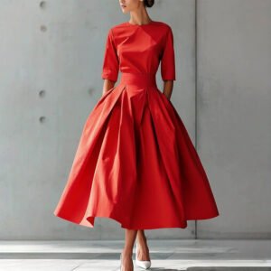 Fashionable Chic And Elegant High-Waisted Swing Dress