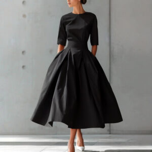 Fashionable Chic And Elegant High-Waisted Swing Dress