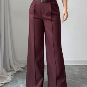 Elegant Commute High-Waisted Loose Straight-Leg Trousers