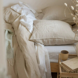Japanese-style Washed Linen Four-piece Bedding Set Suitable For All Seasons