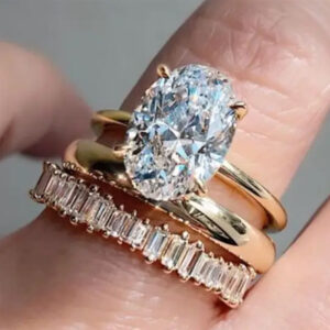 Huitan European And American Style Shiny Metal Ring Set For Women