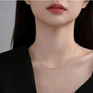 Snake Bone Round Bead Necklace Clavicle Chain
