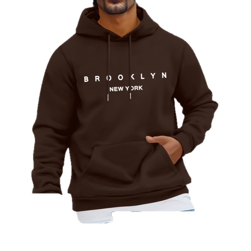 Letter-print Casual Hooded Sweatshirt - Image 3