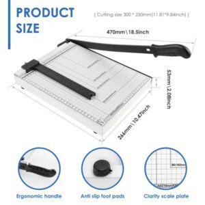 Safe Paper Cutter Slid-Proof Paper Trimmer Versatile Paper Cutter Stable Paper Trimmer For Office Craft Or Pictures