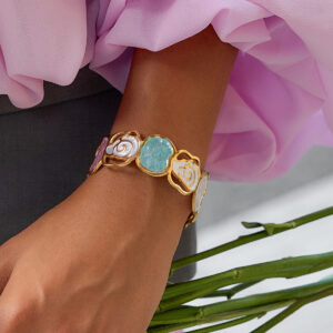 Women’s Fashion Flower Hollow-Out Open Cuff Bracelet