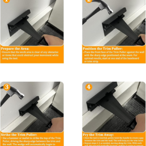 Trim Puller,Tile Flooring Baseboard Removal Tool Skirting Board Pry Tool Wall Board Utility Pulling Tool For Removing Baseboard Decorative Panel