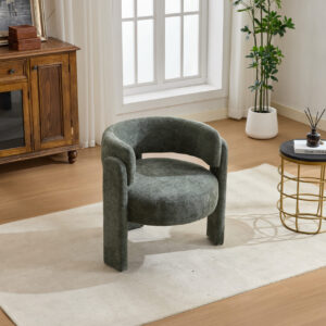 Modern Accent Chair, Contemporary Boucle Fabric Accent Armchair Comfy Upholstered Leisure Single Sofa Chair For Living Room Bedroom Apartment Office - Green
