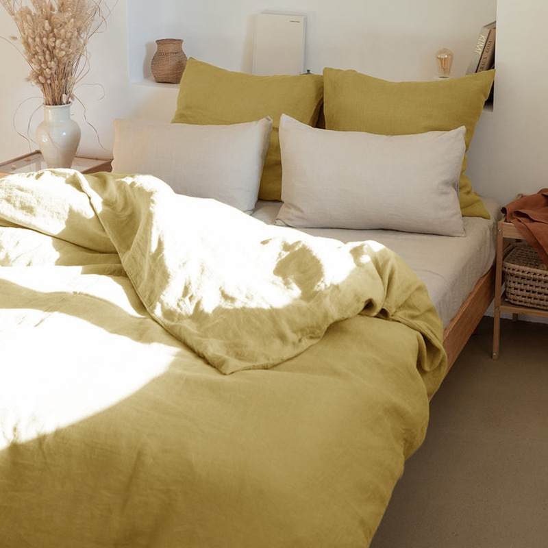 Japanese-style Washed Linen Four-piece Bedding Set Suitable For All Seasons - Image 9