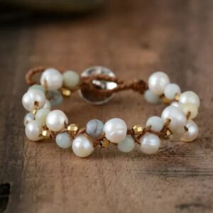 Natural Freshwater Pearl Hand-Woven Adjustable Bracelet