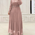 Women's Pure Color Elegant Robe With Belt Dress