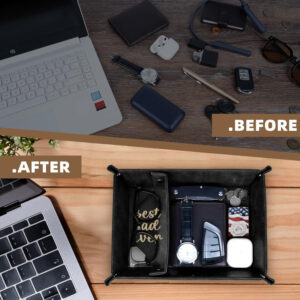 PU Leather Key Tray Fathers Day Gift Decorative Tray