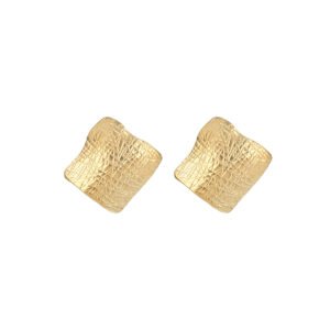 Fashion European & American Style Square Pleated Earrings, Irregular Texture, High-Grade All-Match Jewelry For Women