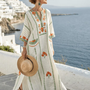 Elegant Plus Size Printed Long Large Hem Dress