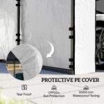 Carport Replacement Sidewall Panel for 10' x 15' Carports, UPF50+ Waterproof Replacement Side Wall Cover, White