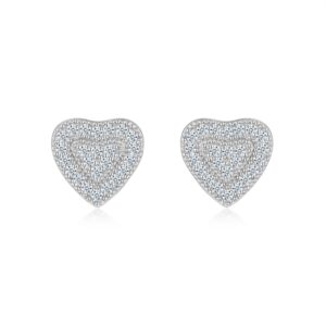 A Luxurious And Fashionable Minimalist Jewelry Earring Set Featuring Top-quality Moissanite Stones, Made Of S925 Silver Electroplated With Platinum.