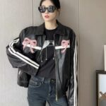 Women's Bow-Knot Zipper Leather Jacket