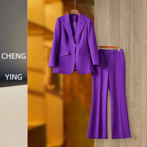 New Light-Luxury High-End Casual Professional Suit Jacket And Flared Pants Two-Piece Set