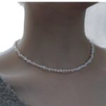 Bright Light Natural Baroque Mini Womens Clavicle Chain Simple Necklace