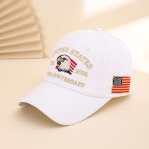 European And American Fashion Embroidery American Landmark Flag Baseball Cap Fashionable Embroidered Words Soft-brimmed Baseball Cap Suitable For Daily Commuting
