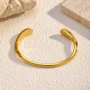 European And American Style Fashionable Stainless Steel Electroplated Open Cuff Bracelet