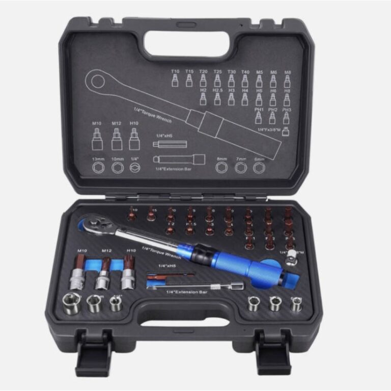 1/4 Inch Industrial-grade Torque Wrenchdjustable Torque Accuracy Kilograms Auto Mechanic Tooltorque Torque Wrench 5-25Nm Bicycle Repair Tool Kit (32-Piece)