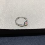 Natural Opal Ring, S925 Silver Setting, Minimalist Water-drop Shape, Opal Ring