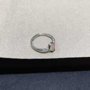Natural Opal Ring, S925 Silver Setting, Minimalist Water-drop Shape, Opal Ring