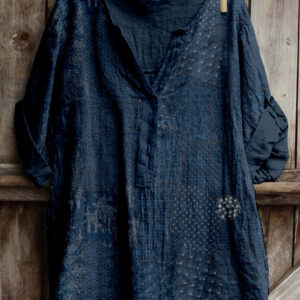 Loose-fit Printed Casual Plus-size Top For Women