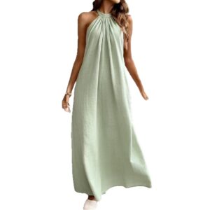 Vacation Style Relaxed Chic Halter Dress