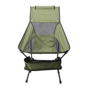 Folding High Back Camping Chair With Head Support Stable Portable Lightweight UK