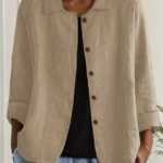 Spot New Cross-border Foreign Trade European And American Women's Solid Color Shirt Collar Single Breasted Long Sleeved Casual Jacket Cardigan