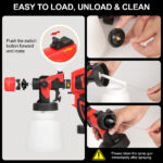 Cordless Electric Spray Paint Applicator, Equipped With 2 X 2.0mAh 21V Batteries Makita Plug, 2 Nozzles And 3 Spray Modes, 900ml Large-capacity Removable Container