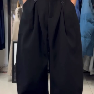 Men's Double Pleated Wide Leg Trousers