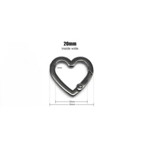 2pcs Spring Gate Heart Shape Ring Open Leather Bag Handbag Belt Strap Buckle Connecter Key Findings Pendant Snap Clip Trigger Hook