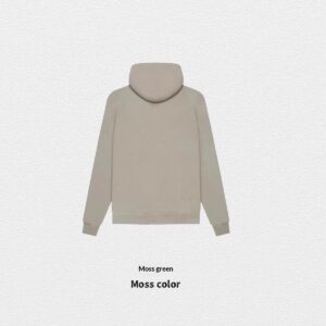 Autumn Winter Fleece-Lined Solid-Color Hoodie