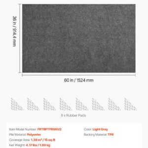 Rug Pad 3 X 5 Ft, Non-slip Carpet Area Pad, Rug Mat Padding With Dual Surface Felt Cushion & Rubber Gripper, Hardwood Floor Protection For All Floors, Finishes, Keeps Carpets In Place