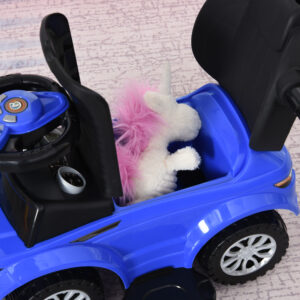 2 In 1 Push Cars for Toddlers Kid Ride on Push Car Stroller Sliding Car with Horn Music Light Function Secure Bar Ride on Toy for Boy Girl 1-3 Years Old Blue