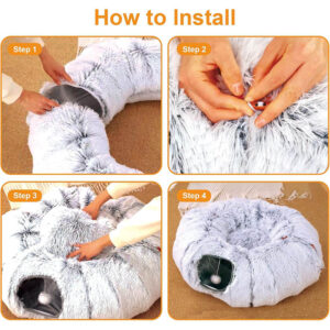 Cat Tunnel Bed Cat Nest Interactive Toy For Small Medium Large Cats Exercise