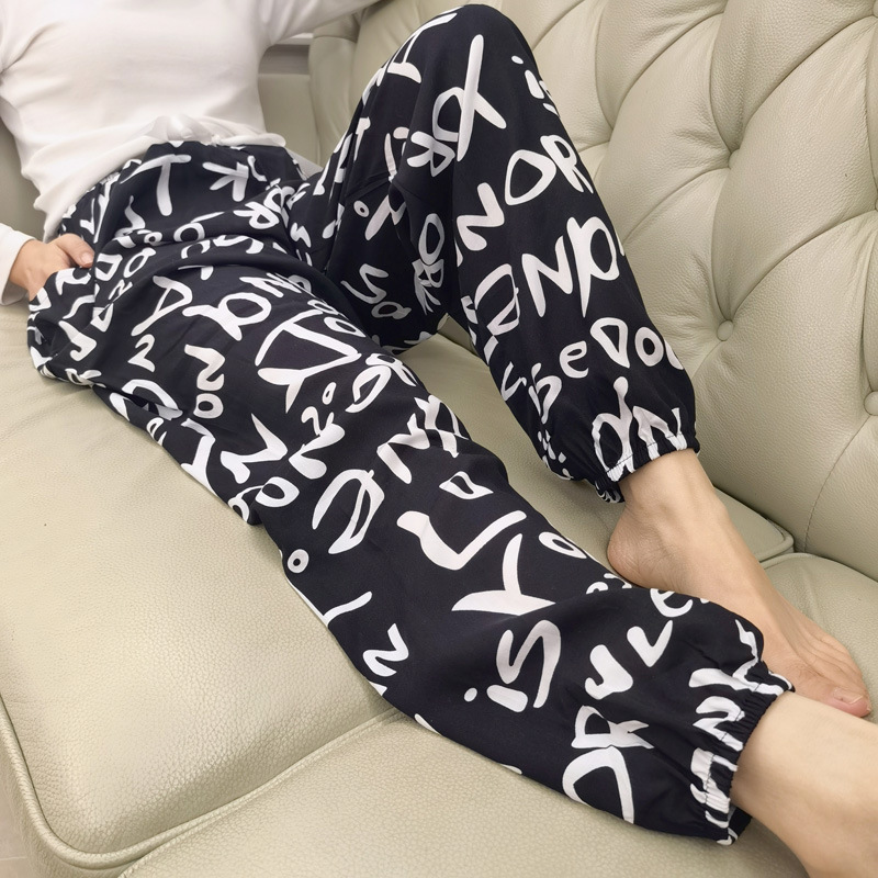 Plus-size Rayon Beach Mosquito-proof Cotton-look Pajama Pants - Image 2