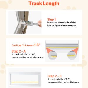 Cat Door For Window, Adjustable To Fit Window Width 27"-32", 4 Secure Lock Modes, Aluminum Frame And High-Transparency Glass, Magnetic Closure, Weatherproof Quick-Fit Pet Door For Cats, Black