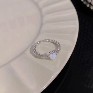 1PCS Ins Style Silver Zircon Ring For Women, Light Luxury Minimalist Design, Adjustable Open Band, Versatile Elegant Jewelry