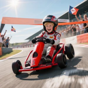 24V Electric Go Kart for Kids, Drift Ride-On Racing Go Kart with 2 Speeds, for Boys Girls Aged 8-12 Years Old, Red