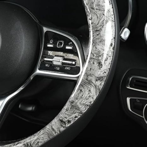 Car Wood Grain Steering Wheel Cover, Anti-Slip 2PCS Segmented Steering Wheel Protector, Anti-Skid Wheels Cover Universal Fit For Most Vehicles, Car Accessories For Women Men -Gray