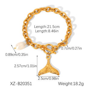 Starfish Shell Marine Element Stainless Steel Bracelet
