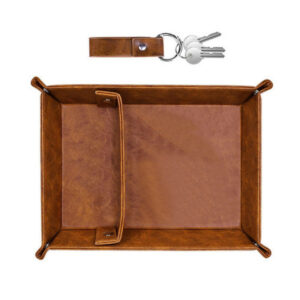 PU Leather Key Tray Fathers Day Gift Decorative Tray