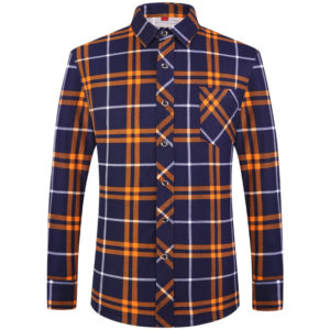 Men’s Business Commute Plaid Long-Sleeve Shirt