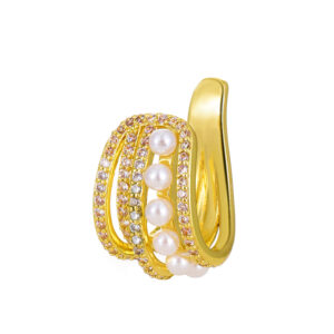 U-shaped Hollowed-out Multi-layer Zircon Single Delicate Ear Bone Clip For Women