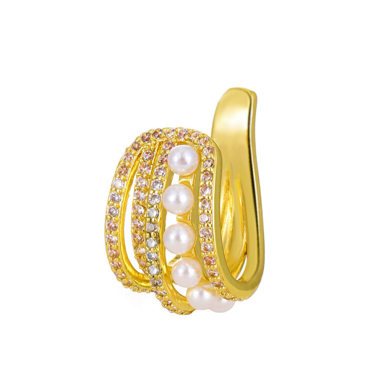 U-shaped Hollowed-out Multi-layer Zircon Single Delicate Ear Bone Clip For Women